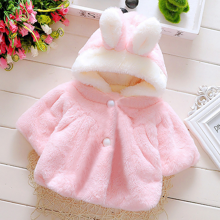 Áo khoác lông giữ ấm cho bé gái 1 - 5 tuổi