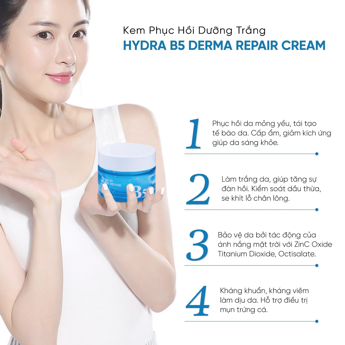 Kem Dưỡng Phục Hồi Sáng Da Prettyskin Hydra B5 Derma Repair Cream 52ml