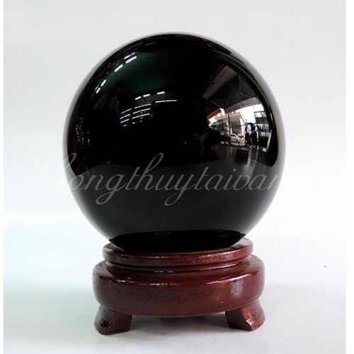 Bi cầu Obsidian Tự nhiên màu Đen 7.8cm - đặt bàn làm việc, quà tặng, .....