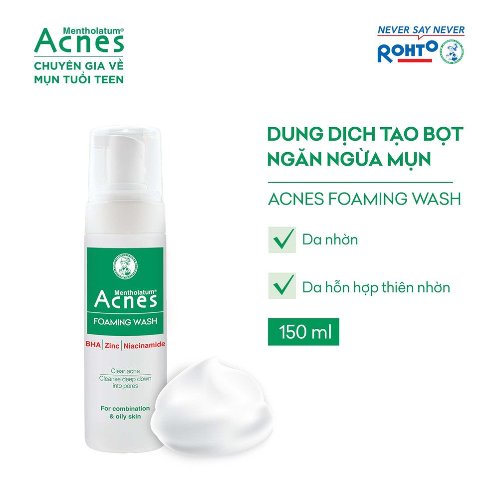 Sữa rửa mặt tạo bọt ngăn ngừa mụn Acnes Foaming Wash 150ml