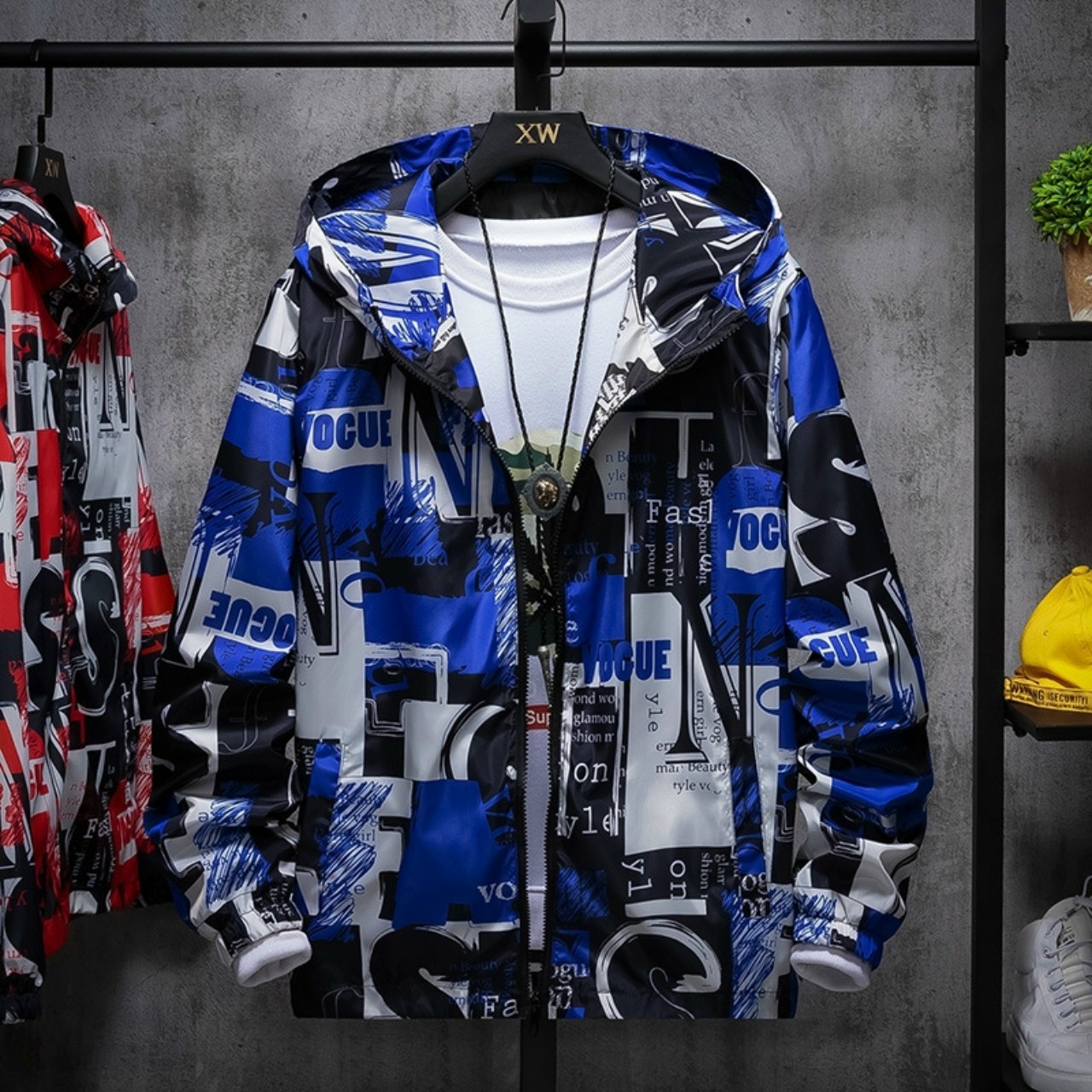 Áo khoác dù nam form rộng in 3D