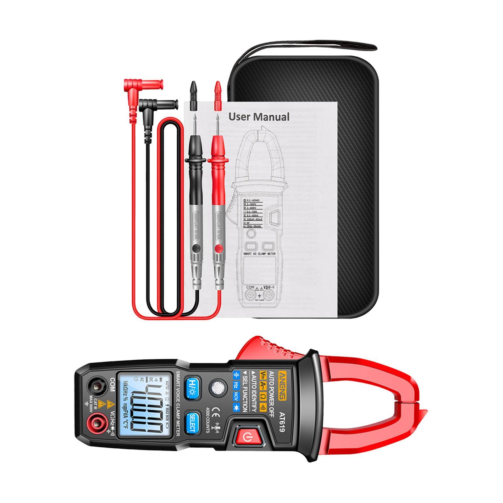 Digital Clamp Meter Voltage Tester Tester Digital Clamp Meter Multimeter 4000 Counts Multimeter for Automotive Electrician Factories