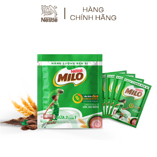 Bịch 15 gói Thức Uống Lúa Mạch Nestlé MILO Sữa 3 Trong 1 (22g/Gói)