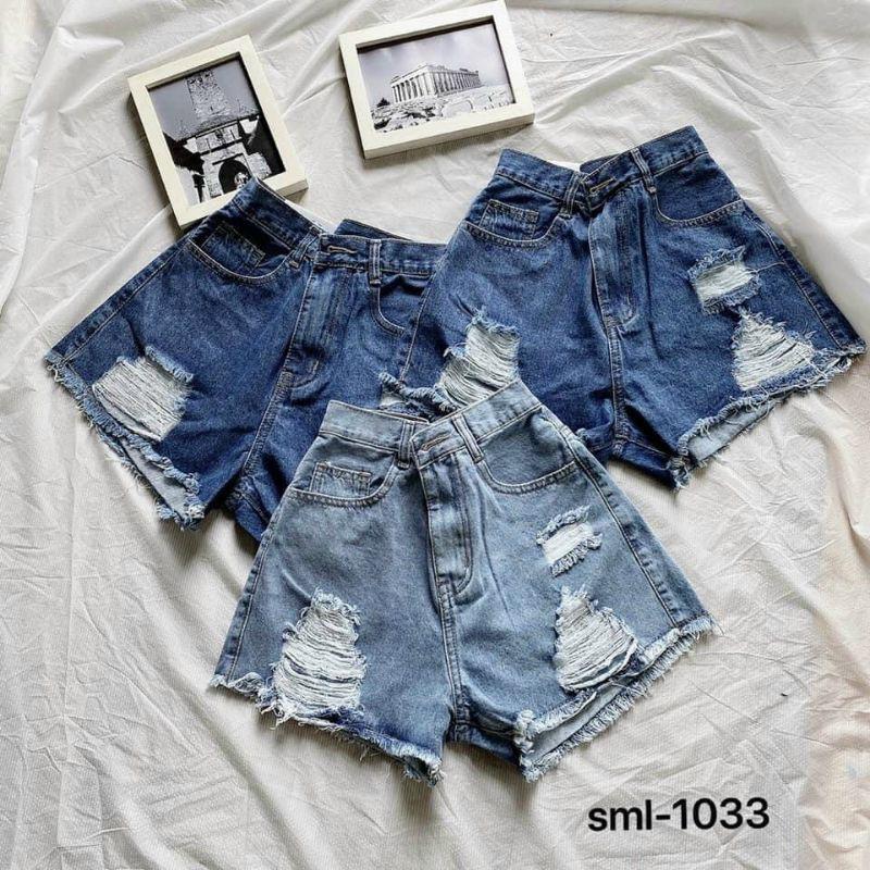 QUẦN SORT JEAN BIGSIZE RÁCH ĐẬM/NHẠT MÃ 1033 SIZE 30 ĐẾN 35