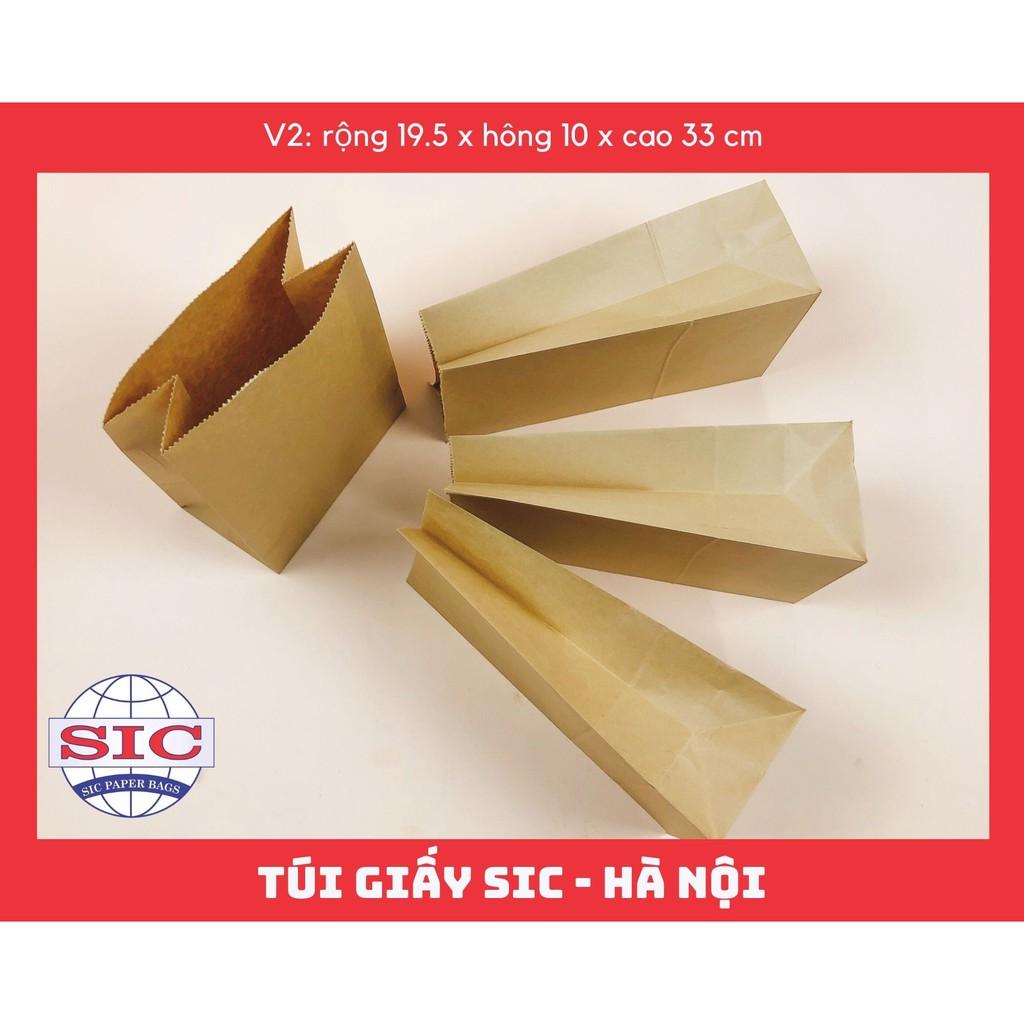 10 CHIẾC TÚI GIẤY KRAFT V2: 19.5X10X33 KHÔNG QUAI ( ẢNH THẬT)