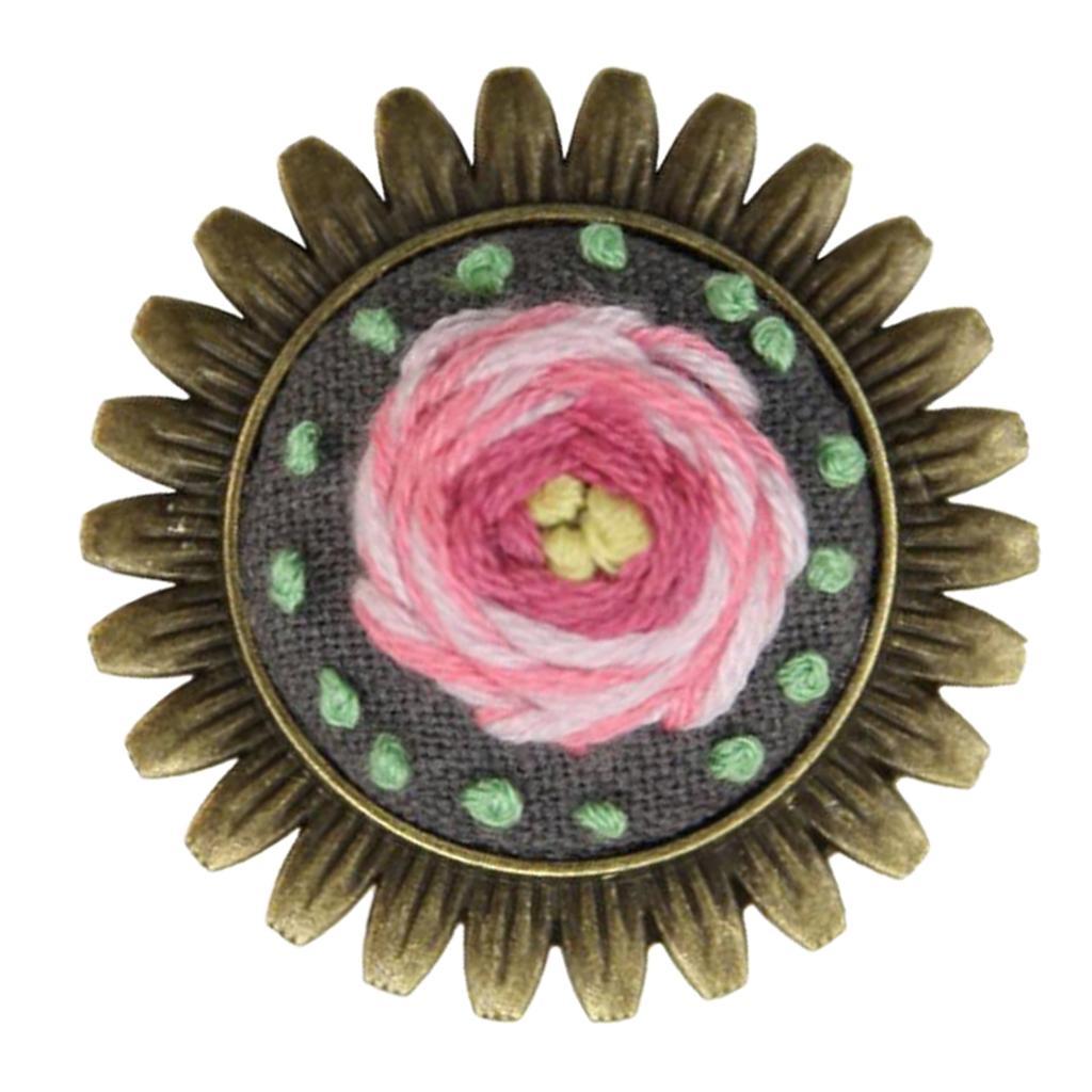 Brooch Cross Stitch Embroidery Starter Kit Needlework Craft