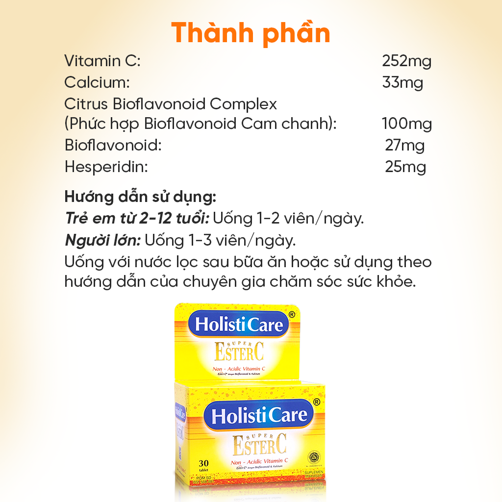 SUPER ESTER C - Viên nén Vitamin C thế hệ mới - Sản phẩm nhập khẩu từ Indonesia