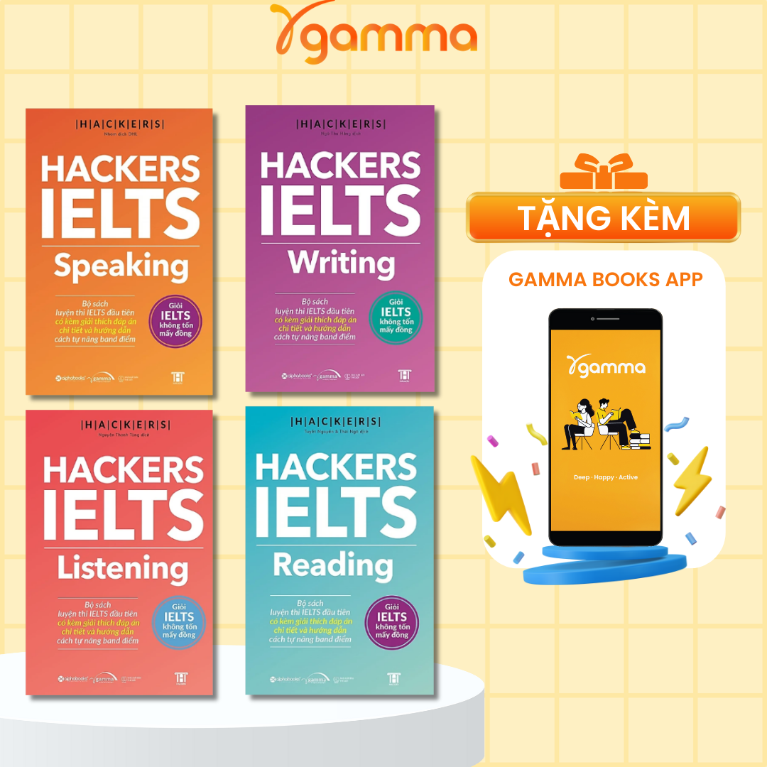 Combo Trọn Bộ 4 Cuốn Hackers IELTS (Listening + Reading + Speaking + Writing)