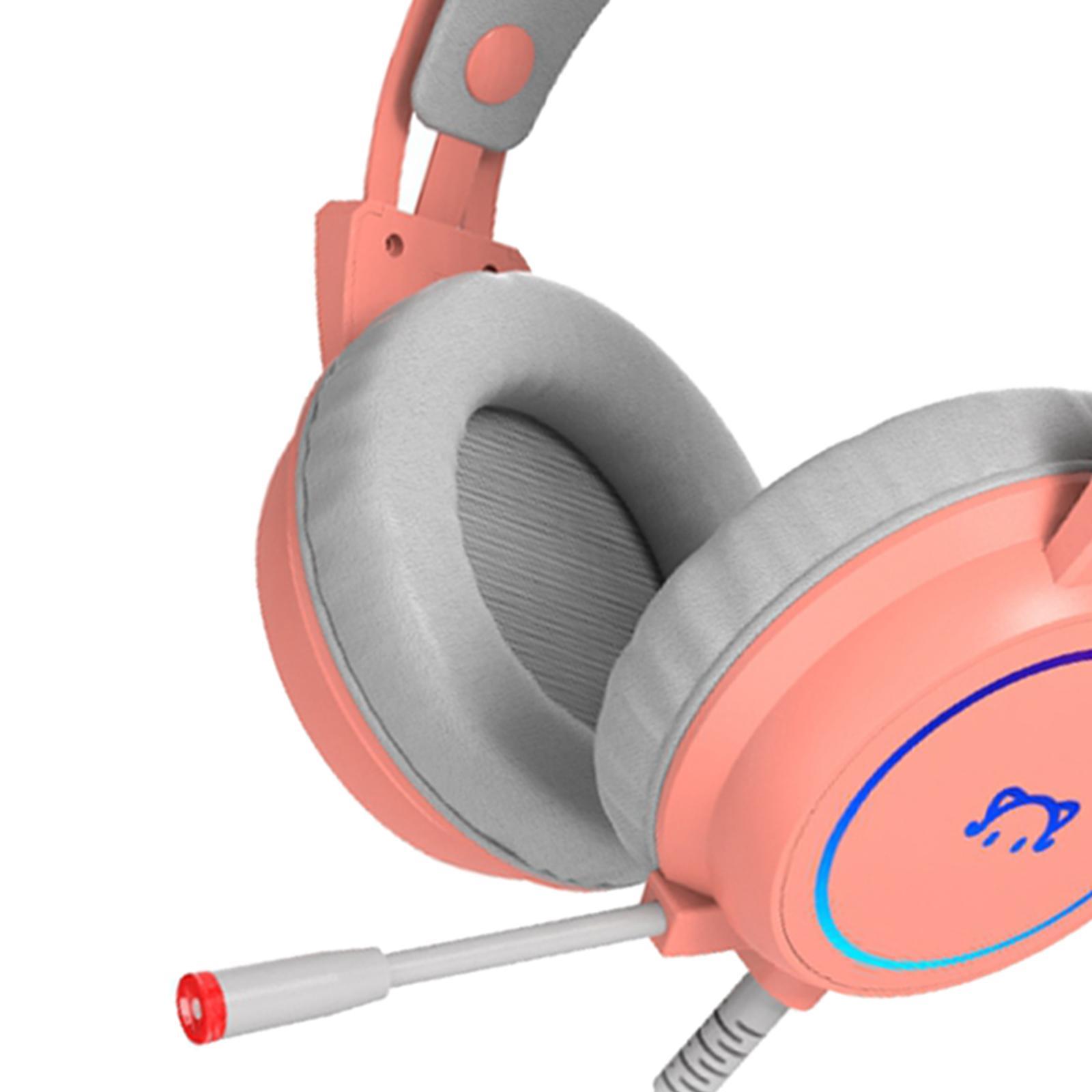 Surround Sound USB Gaming Headset Over-ear Headphones with Noise Isolating Mic LED Light for PC Mac Computer Gamers