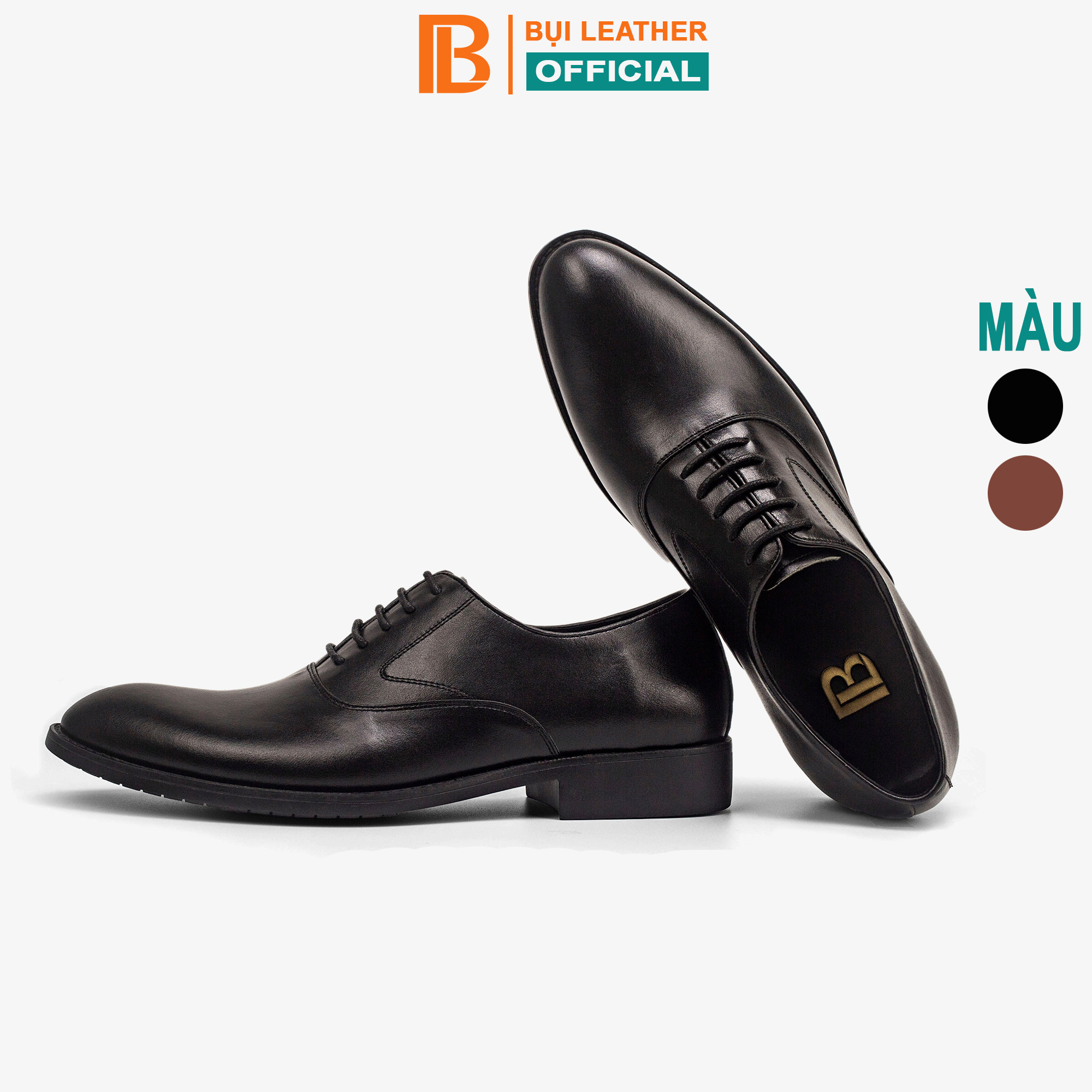 Giày da nam, giày oxford công sở Bụi Leather G104 - Da bò Nappa cao cấp - Bảo hành 12 tháng