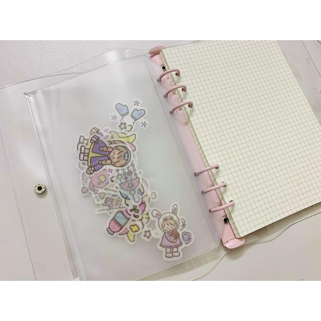 Bìa Sổ Còng Size A6 A5 A4 B5 6 lỗ 9 lỗ 4 lỗ - File Bìa Còng Inox Tặng kèm Dây Buộc Sổ