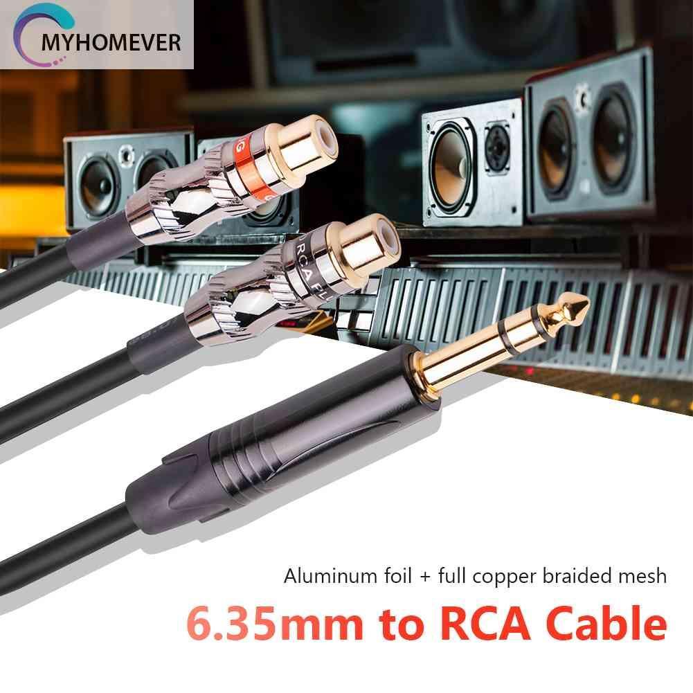 Cáp Chia Audio 6.35mm ĐầU CắM Sang Lỗ CắM 2RCA Mạ VàNg 24k