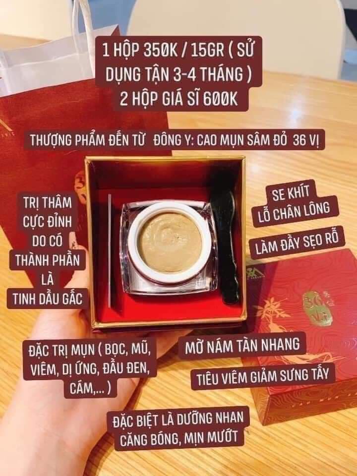 (MUA 1 TẶNG 1 ) CAO MỤN SÂM ĐỎ 15GR - TẶNG GEL HÚT MỤN ĐẦU ĐEN