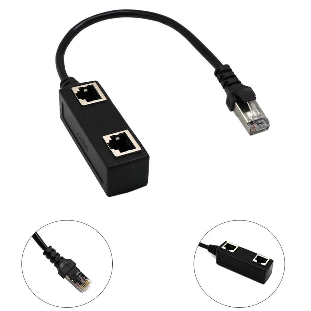 RJ45 1 to 2 Ethernet LAN Network Cable Splitter 2 Way Extender Adapter