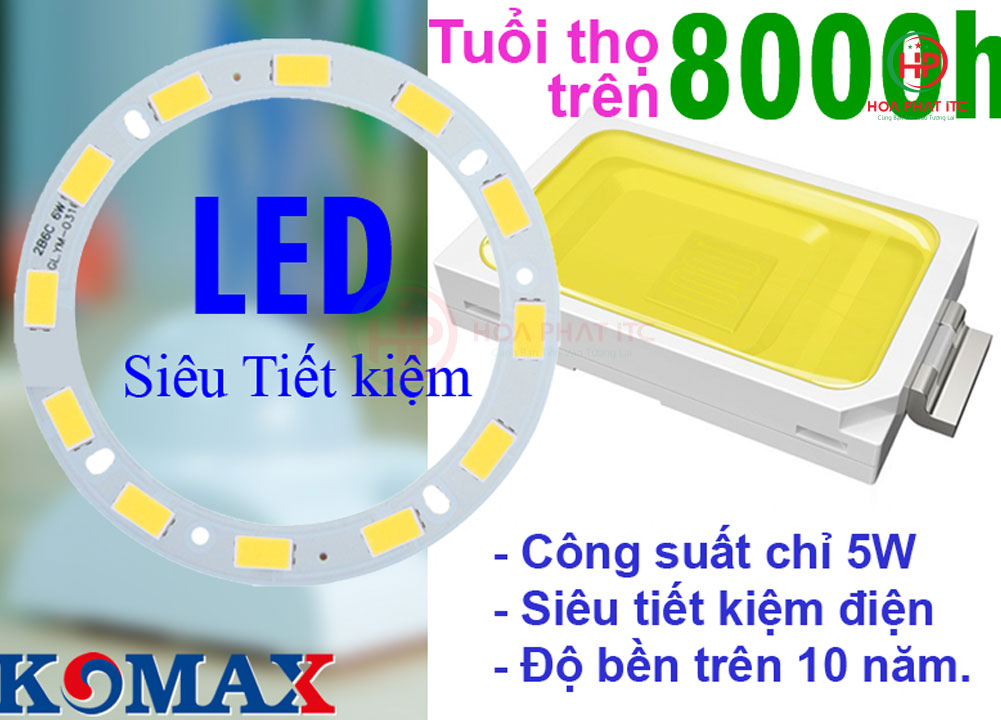 Đèn LED cảm ứng hồng ngoại Komax KM-S15N