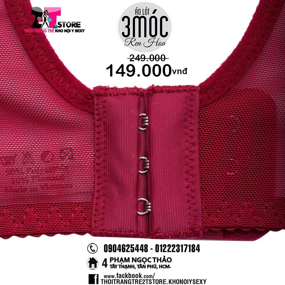 Áo Nâng Ngực Cotton 3 Móc Phối Ren