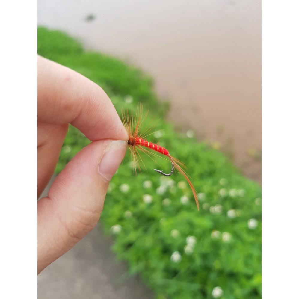 Combo 12 con mồi gắn lông vũ câu rô phi,câu mương,lóc,ngão,....