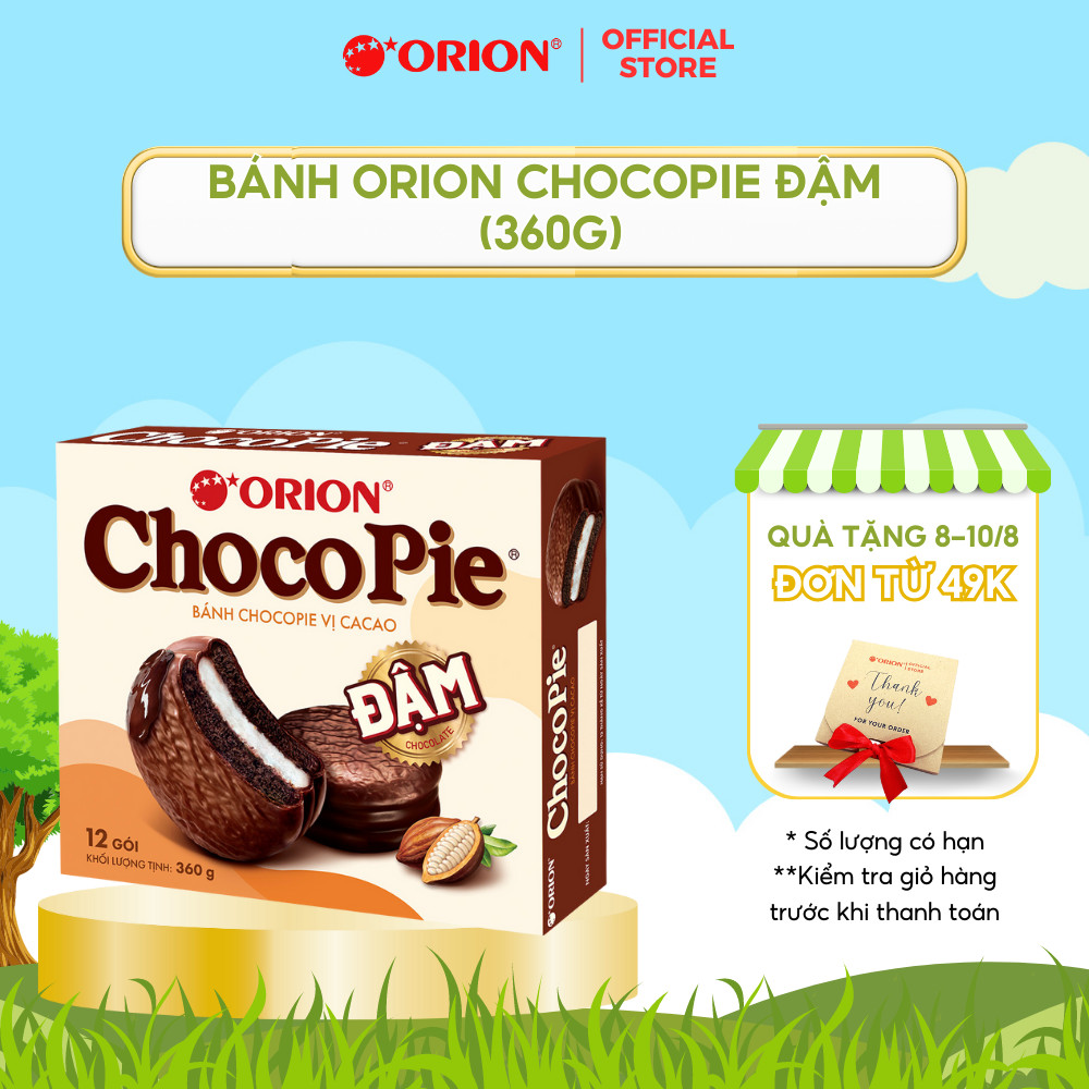 Hộp 12 gói bánh CHOCOPIE ĐẬM vị ca cao (360G)