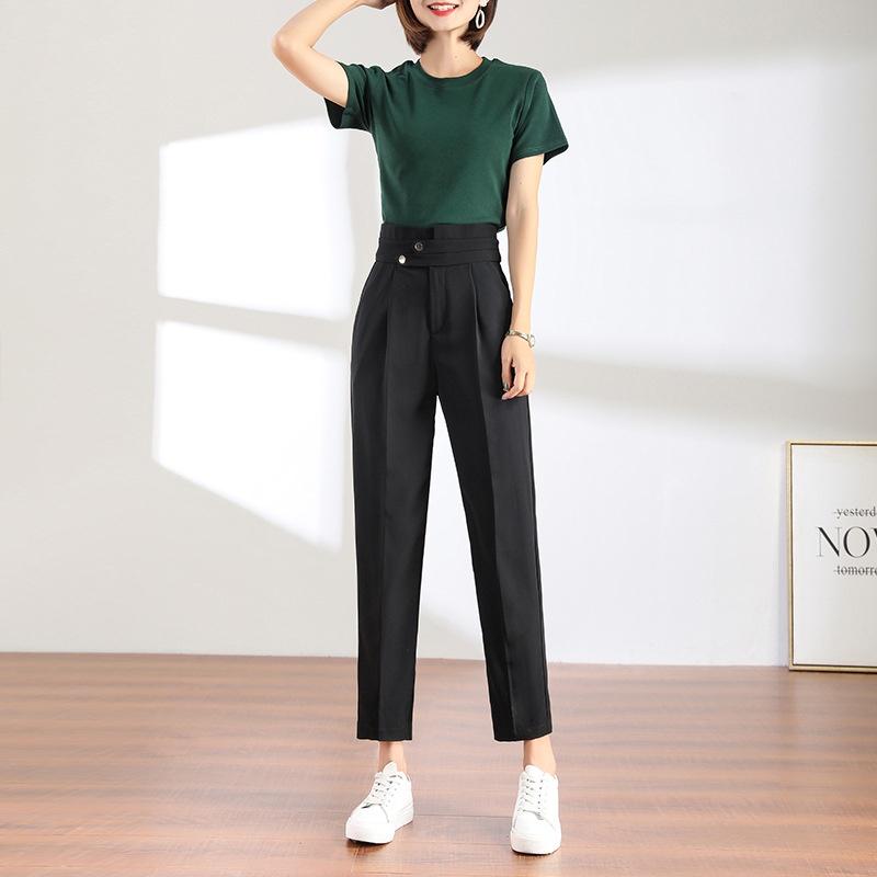 Quần baggy nữ lưng cao công sở đẹp Doloxi khuy chéo vải tuyết mưa Q31