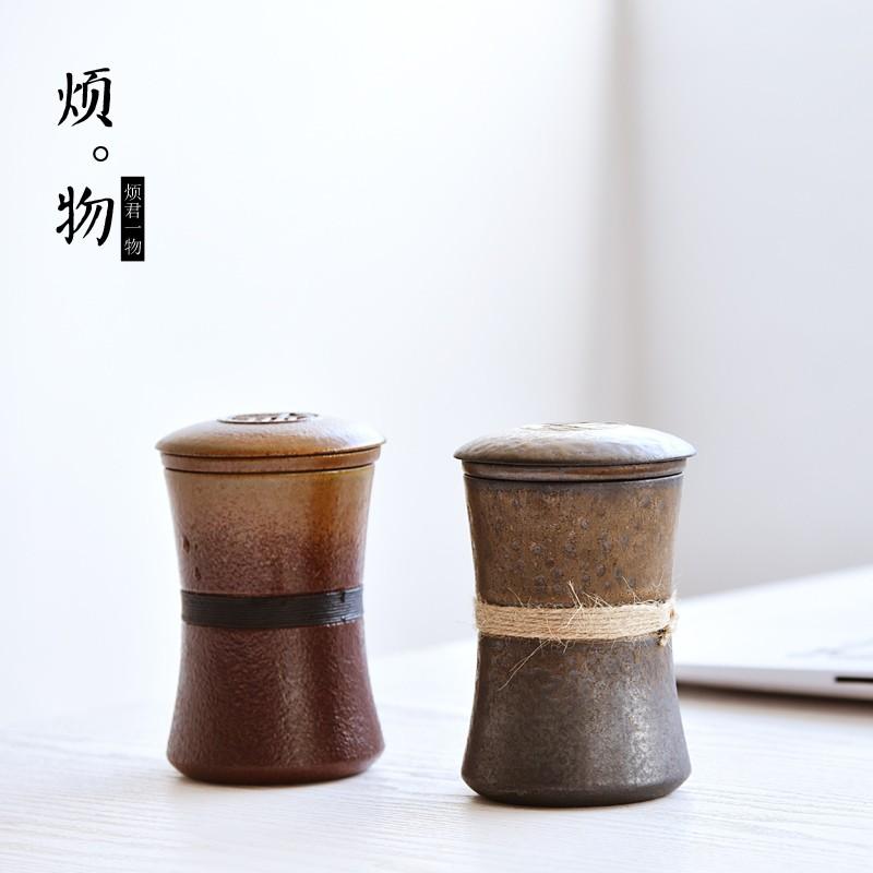 Cốc Uống Trà Bằng Gốm Sứ Có Nắp Đậy Tiện Dụng Cho Văn Phòng