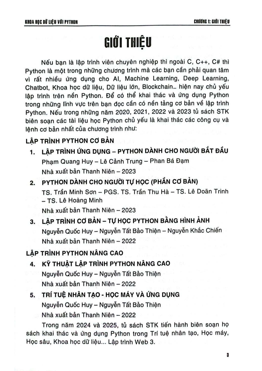 Khoa Học Dữ Liệu Với Python - STK