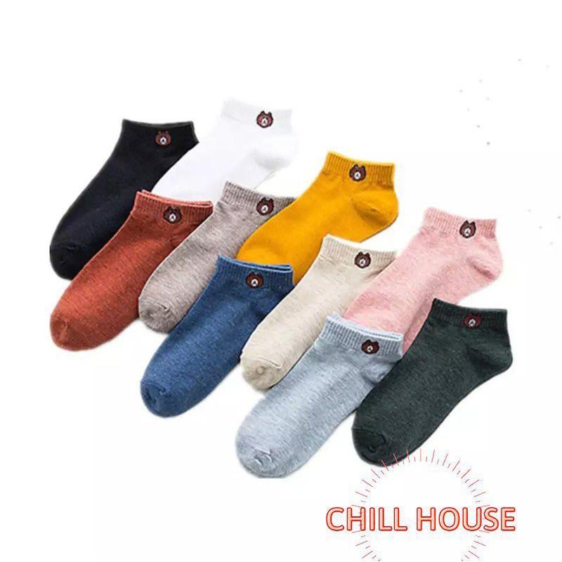 Combo 10 đôi tất cổ ngắn gấu độc đáo (kèm túi) - CHILLHOUSE