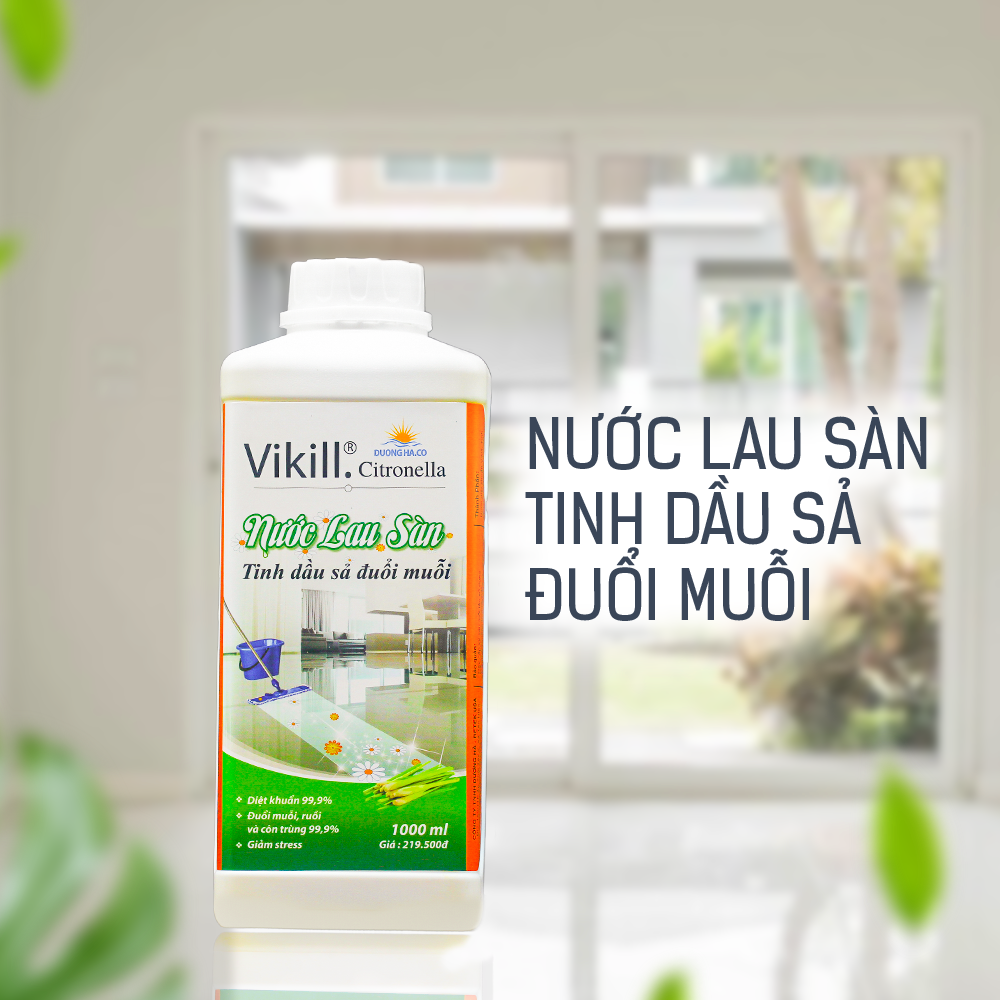 Nước Lau Sàn Tinh Dầu Xả Đuổi Muỗi VILLK chai 1000ml