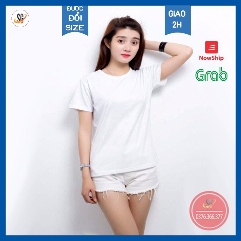 Áo Thun Trơn Màu Trắng - THUN COTTON - đủ size ATTT