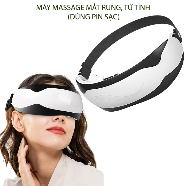 Máy massage mắt rung với 22 đầu từ tính, dùng pin sạc