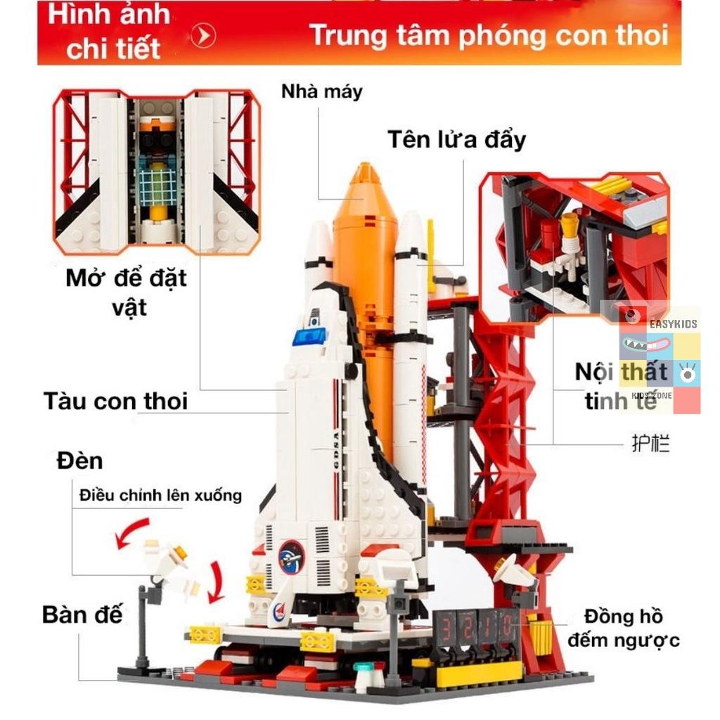 Đồ chơi xếp hình, đồ chơi lắp ráp tàu vũ trụ trung tâm điều khiển giúp bé phát triển trí tuệ