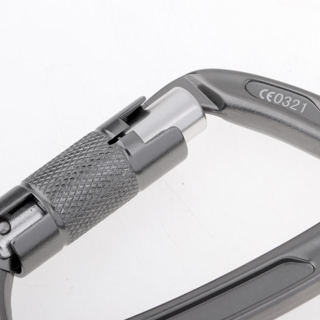 24KN Auto Locking Carabiner Hammock Carabiner For Rappelling Climbing Black