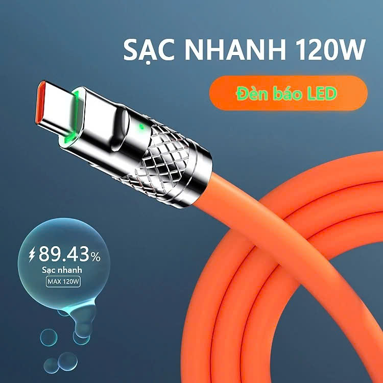 Dây Sạc 3 Đầu, Dây Sạc Nhanh 120W Với 3 Đầu Sạc Phù Hợp Với Nhiều Dòng Điện Thoại Dài Khoảng 1.2 Mét - Hàng Nhập Khẩu