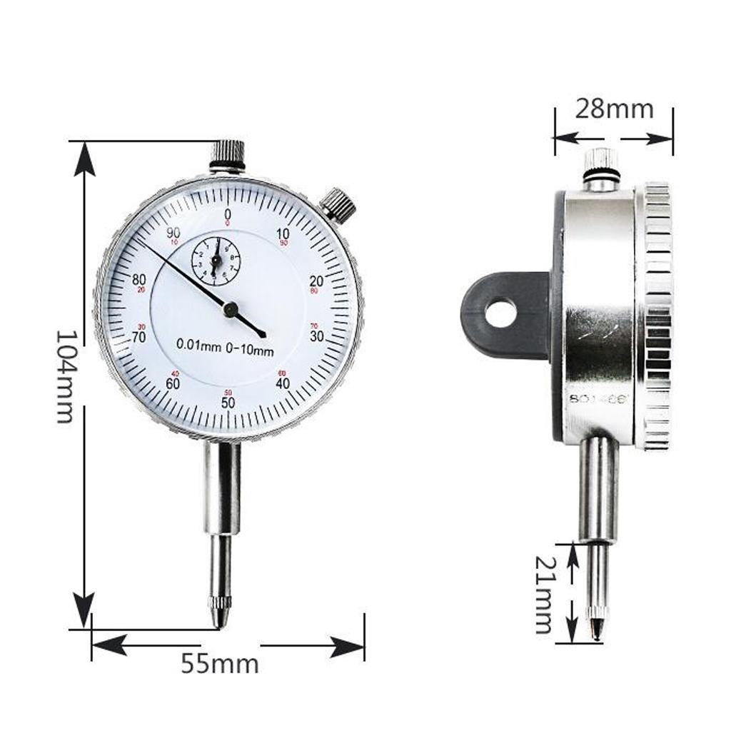 High Precision 0-10mm Measuring Range Dial Indicator Gauge 0.01mm Accuracy