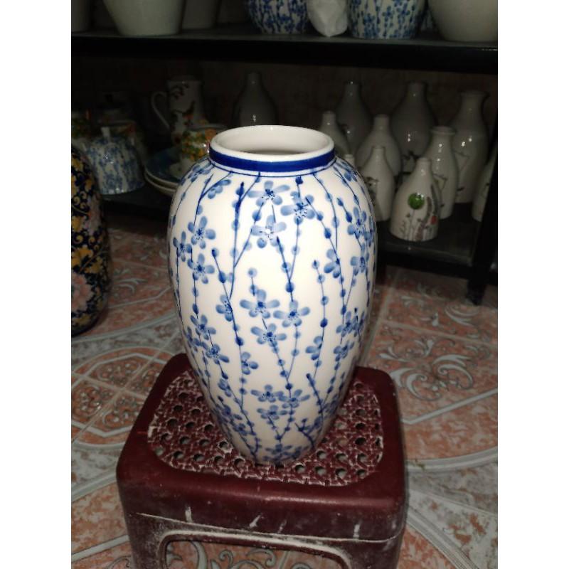 Lọ Hoa Men Ngọc Lam Vẽ Tay Nghệ Thuật.