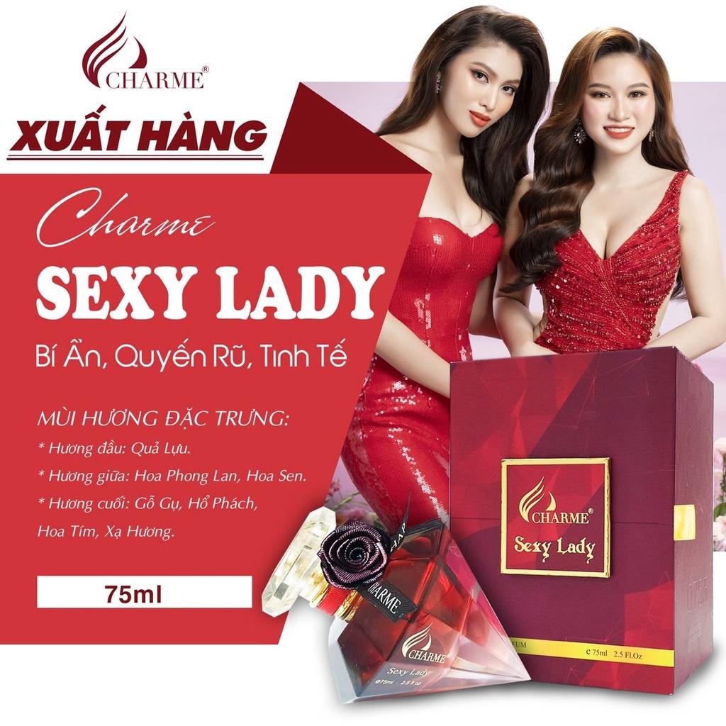 Nước hoa nữ sang trọng, Charme Sexy Lady, hương nước hoa chính hãng, nốt hương trái cây bí ẩn và cuốn hút, 75ml