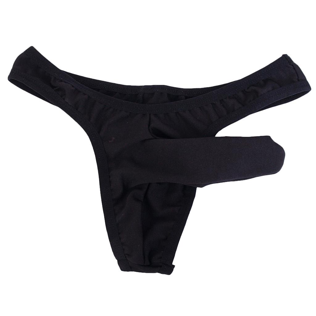 Stretch Men Black Pouch G-string Contour Thong Jockstrap Comfy Panty Briefs