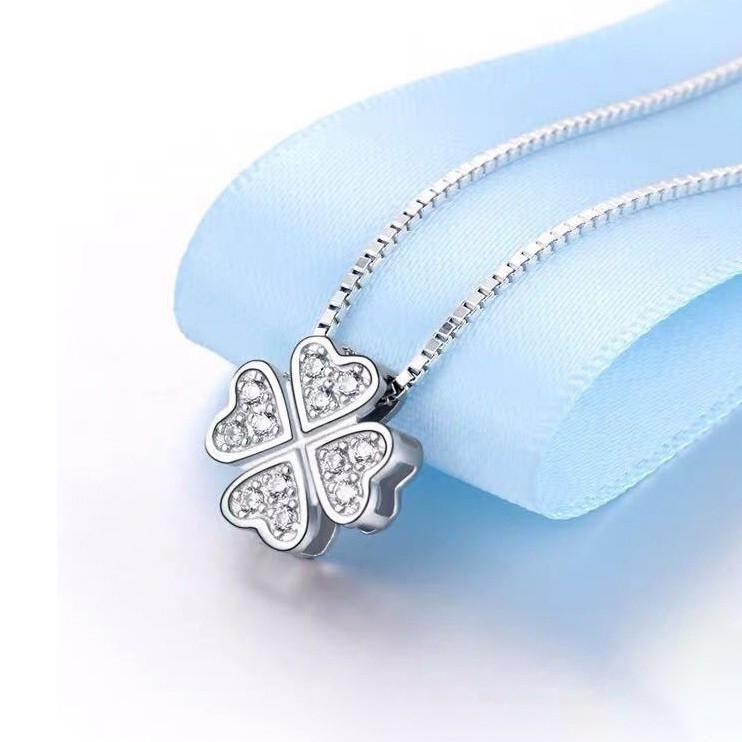 Dây chuyền bạc Ý, Vòng Cổ Bạc TNC JEWELLERY 925 Cỏ Bốn Lá May Mắn Cho Nữ