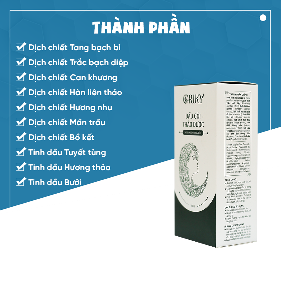 Dầu gội thảo dược ngăn ngừa rụng tóc Oriky - DK Pharma