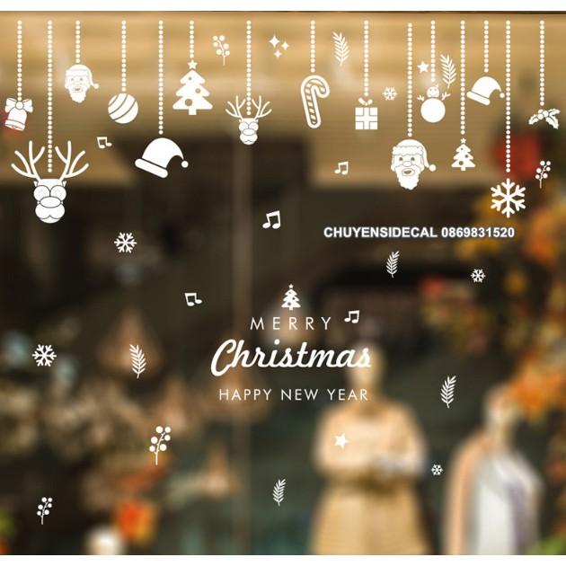 Decal trang trí tường Noel - Rèm dây Phụ Kiện kèm chữ 02