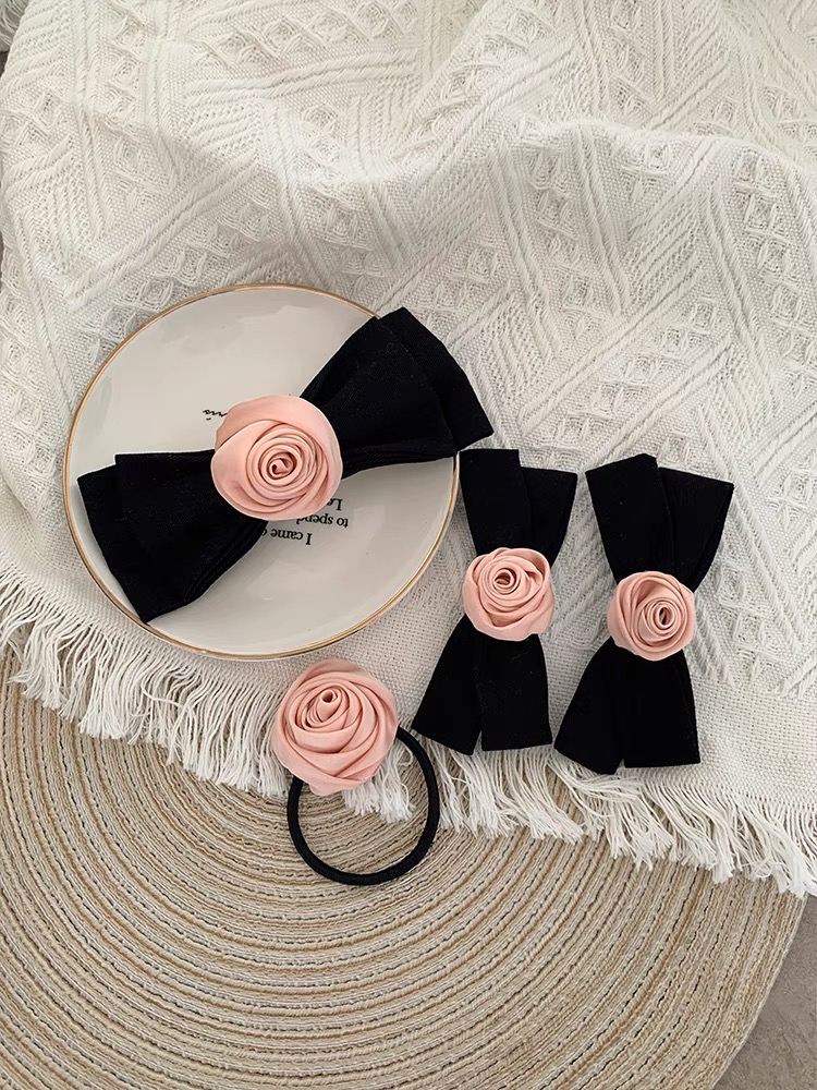 Kẹp tóc nơ hoa hồng nhiều mẫu