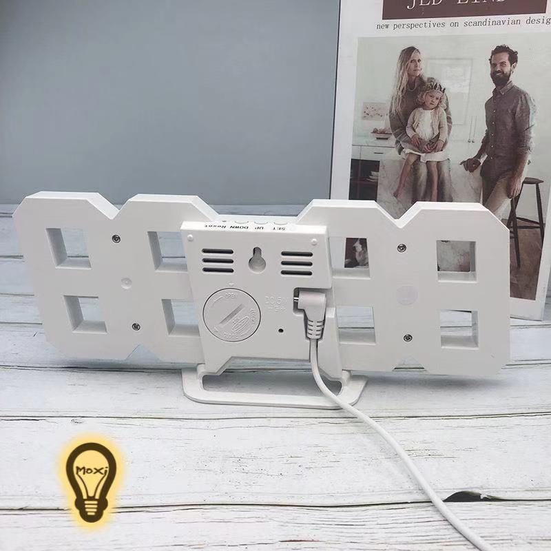 Đồng hồ đèn LED 3D treo tường để bàn phong cách Hàn Quốc sáng đẹp decor phòng ngủ.