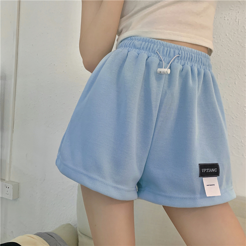 Quần đùi nữ mặc nhà ống rộng Yinxx, sooc nữ lưng cao vải gân cotton QS105