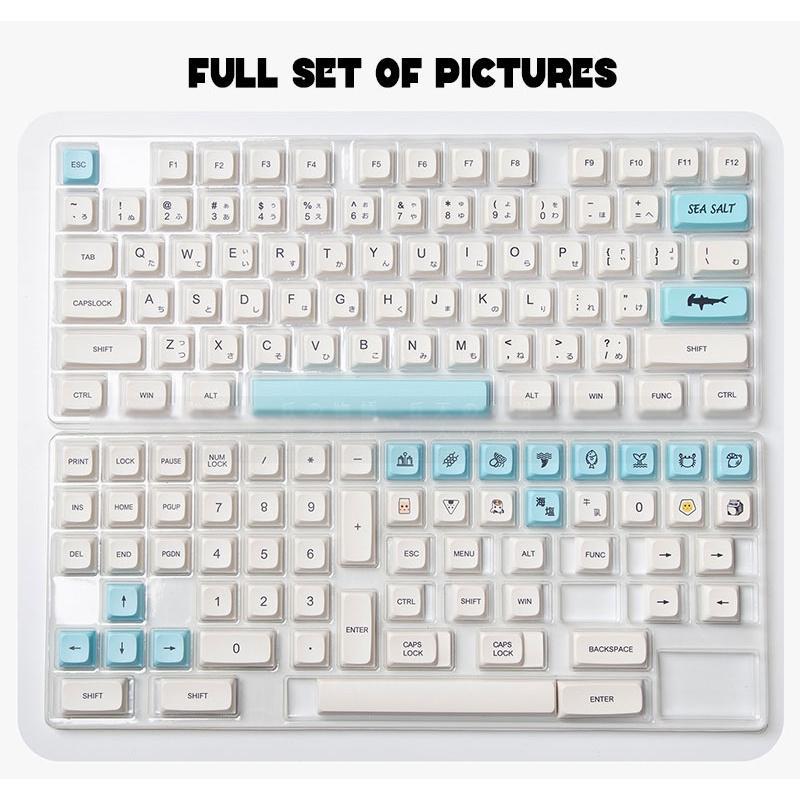 Sea Salt Milk XDA profile PBT Keycaps Dye-Sub 61 64 68 84 87 96 980 104 108