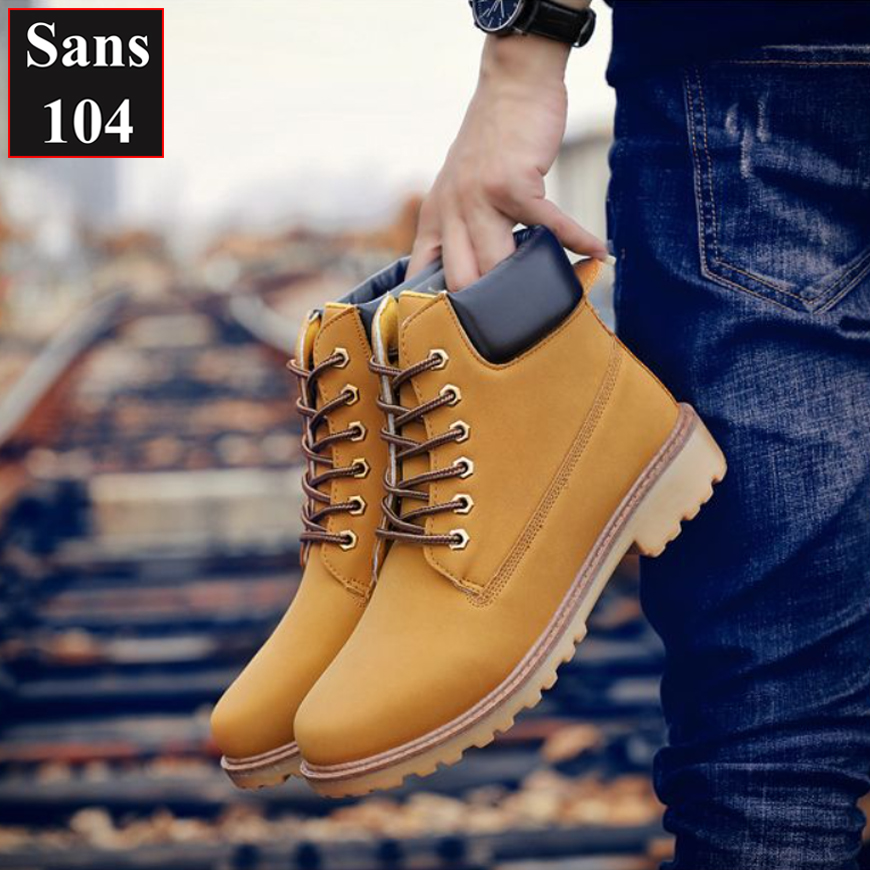 Boot nam martin Sans104 giầy cao cổ boost vàng đen nâu bigsize to 43 44 45 46 độn đế 6cm big size đẹp hàn quốc cao cấp