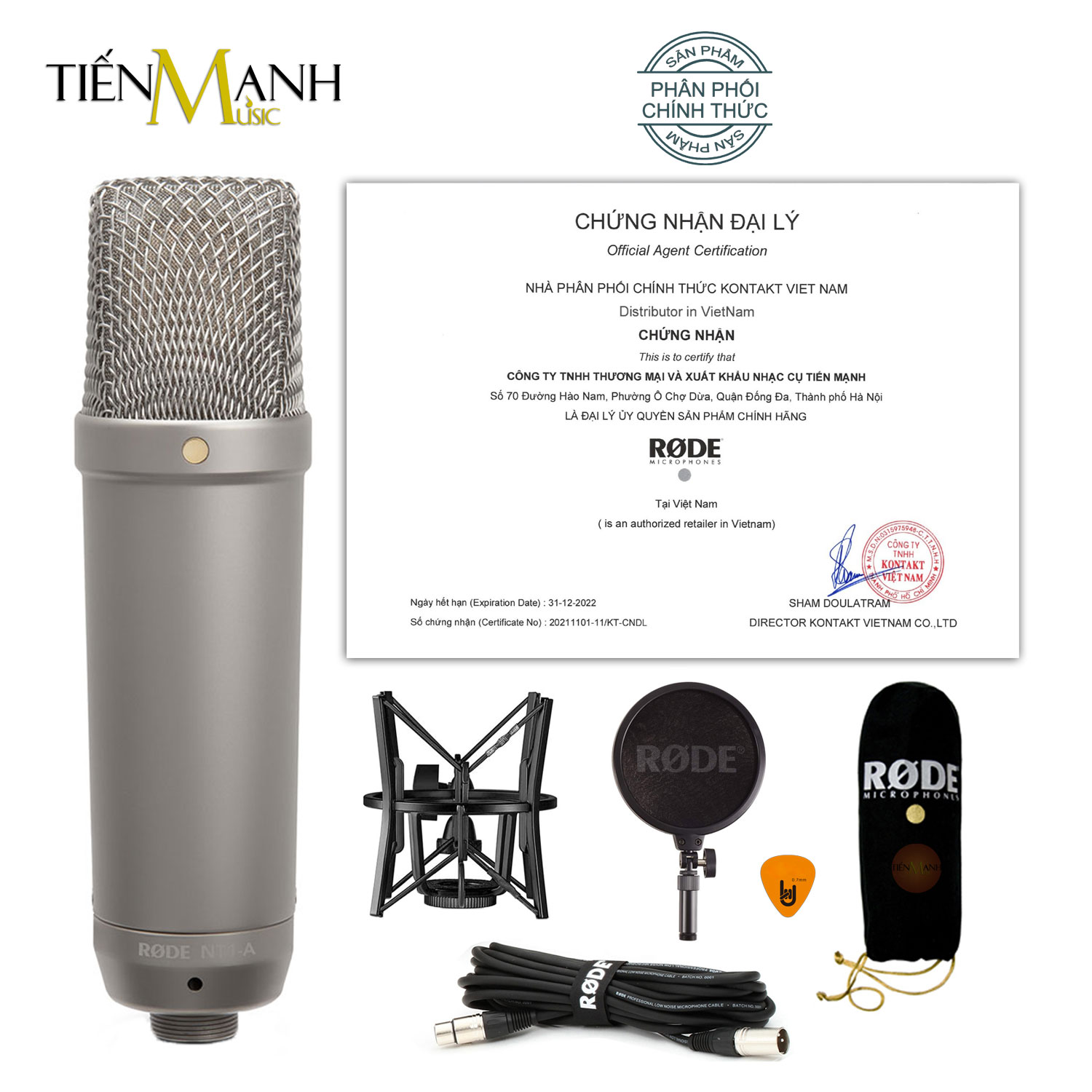 Micro Rode NT1-A Mic Thu Âm Condenser Livestream Phòng Thu Studio Chuyên Nghiệp NT1 Microphone Cardioid NT1A Hàng Chính Hãng - Kèm Móng Gẩy DreamMaker