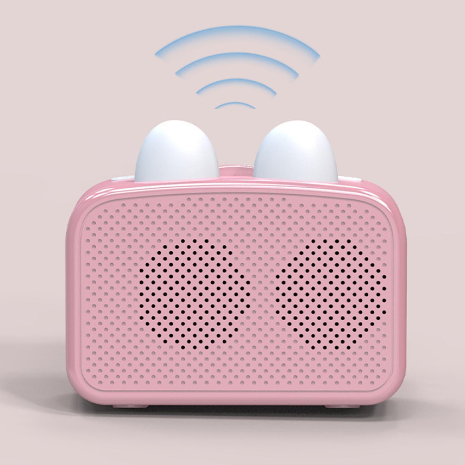 Clock Wireless Bluetooth Speaker Temperature Display for Bedside Pink