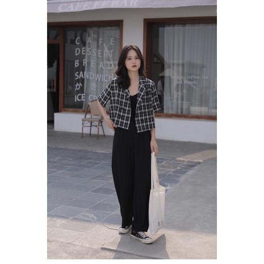 Áo blazer dáng lửng 2 hàng cúc B-A-M STORE