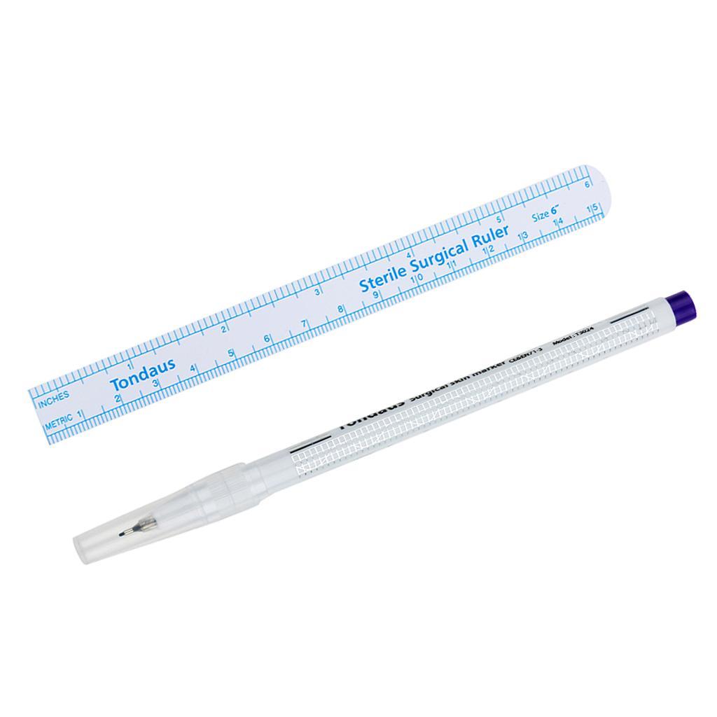 Surgical Tattoo Piercing Skin Marker Positioning Body Art Pen With Rulers