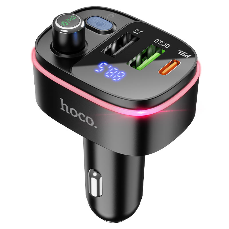 Tẩu Sạc Nhanh Hoco E62 PD20W + QC3.0 Bluetooth V5.0, USB, Đài Fm Có LCD Hàng Chính Hãng