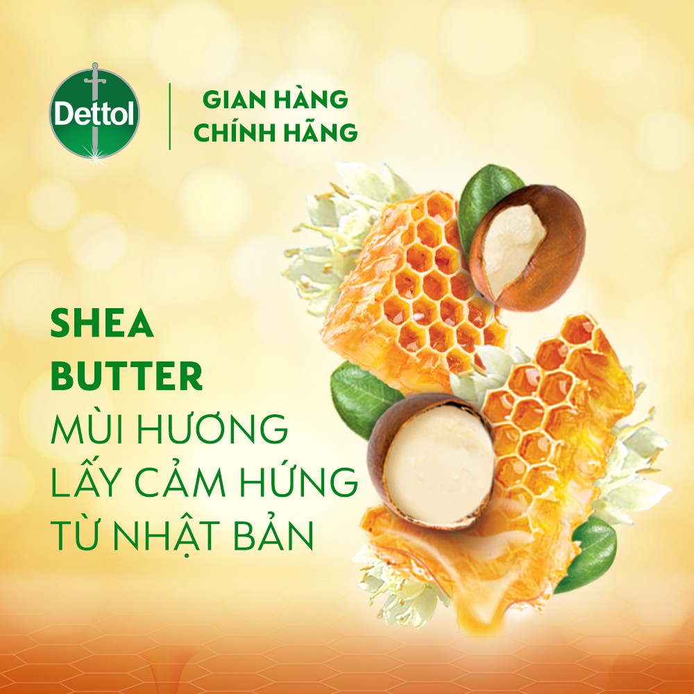 Bộ 1 chai sữa tắm Onzen mật ong kháng khuẩn dưỡng thể Dettol 950g/Chai và 1 nước rửa tay diệt khuẩn Dettol 250g/Chai